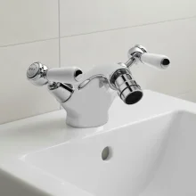 Bayswater Monobloc Lever Dome Bidet Taps - Black/Chrome