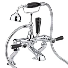 Bayswater Lever Dome Bath Shower Mixer - Black/Chrome
