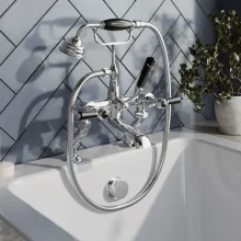 Hudson Reed Topaz Brushed Brass Wall Mounted Dome Collar Bath Filler
