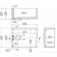 NUIE Butler Fireclay Sink with Central Waste, Overflow and Tap Ledge 795 x 500 x 220mm