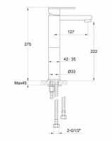 Sagittarius Blade Cloakroom Monobloc Basin Mixer Tap with Waste