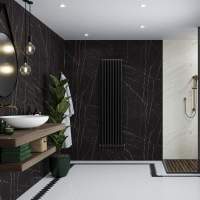 Durapanel Black Sparkle 1200mm S/E Bathroom Wall Panel By JayLux