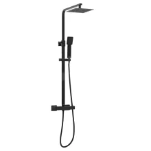 Lancia Lunar Black Square Dual Shower Head Kit