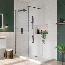 Lancia S8 Wetroom Shower Screen - Black