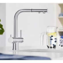 Abode Focal Monobloc Stainless Steel Kitchen Mixer Tap