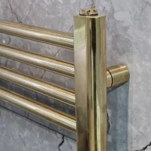 500 x 800mm Brushed Brass Towel Radiator - 22mm Tubes