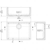 NUIE Black Butler Double Sink Full Weir 795 x 500 x 220mm