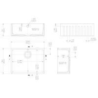 NUIE Fireclay Cleaner Sink 515 x 535 x 393mm