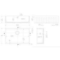 NUIE Fireclay Cleaner Sink 515 x 535 x 393mm