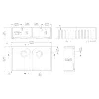 NUIE Butler Fluted Sink with Stepped Weir and Overflow 795 x 500 x 220mm