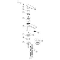 Sagittarius Axis Cloakroom Basin Mixer Tap with Sprung Waste