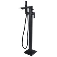 Buff Floor Standing Bath Shower Mixer - Matt Black