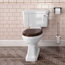 Burlington Close Coupled WC & White Ceramic Cistern with Chrome Push Button P5 C2
