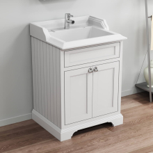Bayswater 600mm 2-Door Traditional Basin Cabinet - Pointing White