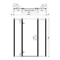 Dawn Athena 1000mm Chrome Hinged Shower Door and Inline Recess with Side Panel
