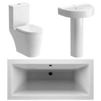 Campbell Bathroom Suite, Basin, Toilet & Double Ended Bath 1700mm 