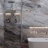 Dove Grey Showerwall Compact Tile Effect Wall Panel - 1220 x 2400mm