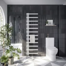 Lancia Carlo 1150 x 500mm White Designer Towel Rail