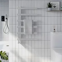 Lancia Carlo 1750 x 500mm White Designer Towel Rail