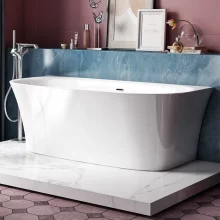 Lujo Stone Arte 1400 x 900mm White Marble Shower Tray - Cut To Size