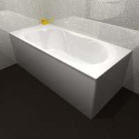 Beaufort Biscay 1700 x 750 Double Ended J Shaped Bath - Left Hand