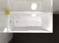 Carron Eco Axis - Carronite - Single Ended Bath With Grips - 1600 x 700 - Low Level
