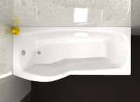 Carron Delta "P" Shaped Shower Bath - Carronite - 1700 x 800 - 700mm