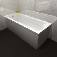 Beaufort Portland 1700 x 750 Beauforte Reinforced Bath With Grips