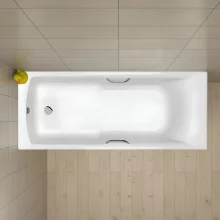 Carron Eco Axis 1600 x 700 Single Ended Bath With Grips Low Level - Reinforced Carronite