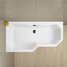 Carron Delta 1700 x 700-800 P Shaped Shower Bath - Reinforced Carronite