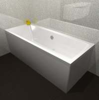 Nuie Asselby 1800 x 800 Square Double Ended Bath