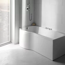 Carron Sigma 1800 x 900 P Shaped Shower Bath - Reinforced Carronite