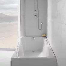 Overberg Doublecast 1700 x 850mm P Shape Shower Bath Pack