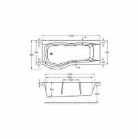 Carron Delta Whirlpool P Shape Shower Bath - 1700 x 800 - 700mm
