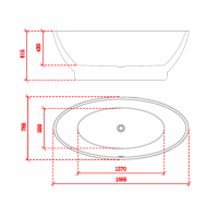 1580 x 750mm Petite Hepburn Freestanding Bath - Rubberduck Bathrooms 