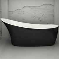 Charlotte Edwards Portobello Black 1590 x 680mm Modern Freestanding Bath