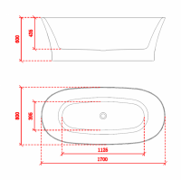 Charlotte Edwards Elara 1700 x 800mm Modern Freestanding Bath