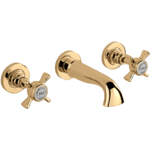 Sagittarius Churchman Gold 3 Hole Wall Mounted Basin Mixer Tap