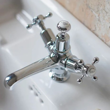 Burlington Chelsea Traditional Curved Monobloc Basin Tap with Pop Up Waste