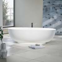Projekt Divita Silk Matt Cian Solid Surface Freestanding Bath, 1495 x 720 By BC Designs 