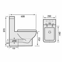 S50 Comfort Raised Height Close Coupled Back to Wall Toilet - VitrA