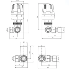 ECO Satin Black Straight TRV Thermostatic Radiator Valve & Lock Shield