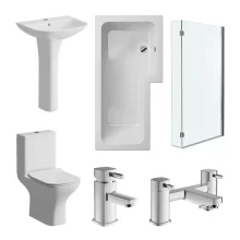 Crest Full Bathroom Suite with Shower Bath