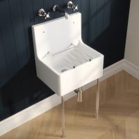 NUIE Butler Fluted Sink with Overflow 795 x 500 x 220mm