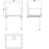 NUIE Cleaner Sink with Legs and Bracket 515 x 535 x 393mm