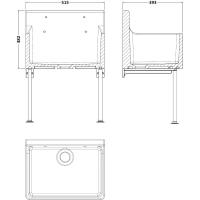 NUIE Cleaner Sink with Legs and Bracket 455 x 362 x 396mm