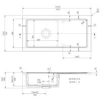 NUIE Black Butler Double Sink Full Weir 795 x 500 x 220mm