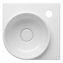 Davoli 280mm Gloss White Wall Hung Corner Basin With Support