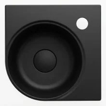 Davoli 280mm Matt Black Wall Hung Corner Basin With Support