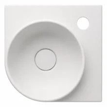 Davoli 280mm Matt White Wall Hung Corner Basin With Support